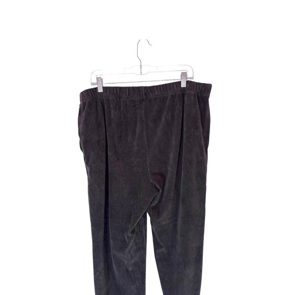 Land's End Pants Plus Gray Corduroy Pull On Stretch Basic Mature Size 1X - Picture 7 of 12